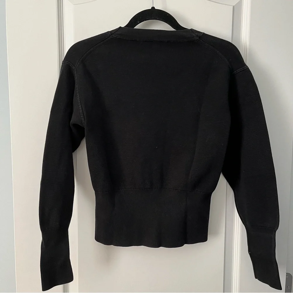 Uniqlo Black Cotton Knit Long Sleeve Crewneck Sweater - Picture 3 of 8